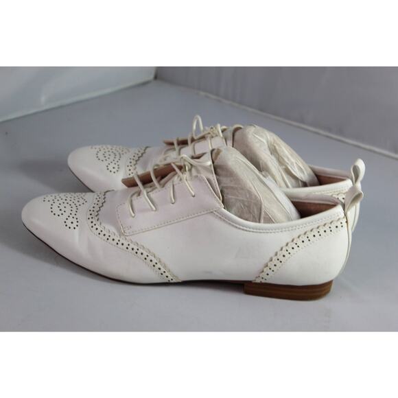 Zara wingtip flat loafer white size 41 Us women's 10 academia dance - Picture 2 of 10